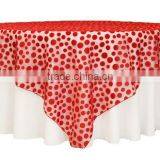 Wholesale Organza Embroidered Flocking Wedding Table Overlay thumbnail-1