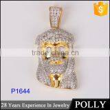 Panyu Jewelry Factory OEM Gold Tone Iced Out Jesus Piece Hip Hop Jewelry thumbnail-3