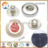 Red Embossed Down Coat Metal Screw Snap Buttons For Jacket thumbnail-1