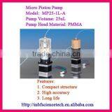 Micro Piston Pump, Compact Structure, High Accuracy and Long Life, Pump Volume: 25uL, Pump Head Material: PMMA