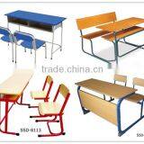 Cheap Single / Double Wood School Furniture / School Desk and Chair thumbnail-3