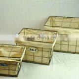 112106MO-1T-Metal Basket W/jute Liner Wire Basket