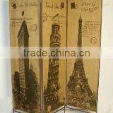 112127 - 3 Panel Fabric Metal Folding Screen Room Divider thumbnail-1