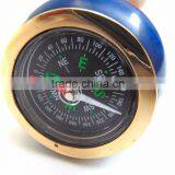 Antique Nautical Brass Walking Stick/Blue Color Compass Handle Walking Stick/ Brown Wood Walking Stick Wk1115 thumbnail-3