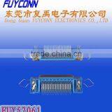 57 Series Female Centronics 90 Degree Connector for PCB With Board Lock and Bail Clip