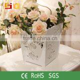 Decorative Cheap Laser Cut DIY Flower Pot With Elegant Flower Pattern thumbnail-1
