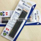 7" Standard Size Triangular Shape Soft Wood Matt Black Body Blister Card HB Pencil Sharpened With Dipped Top thumbnail-3