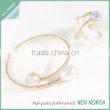 2014 High Quality Fashion Bracelet + Ring set for ladies, Wholesale Accessory Korea Market, costume jewelry
