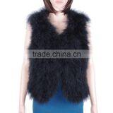 Genuine turkey Fur Vest OEM Wholesale fur vest KZ150120