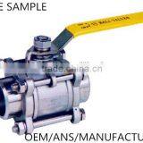 304 Stainless Steel 3PC Ball Valve 1000 WOG Full Port Female Threaded End thumbnail-2