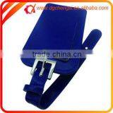 Navy Blue Genuine Leather ID Golf Luggage Bag Tags thumbnail-4