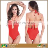Women Sexy Thin Cozy Spandex Nylon Halter Slimming Swimsuit 5 Colors