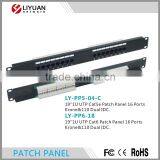 LY-PP6-18 16 Ports 1U 19'' UTP Cat5e/cat6 Patch Panel