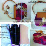 2016 Famous New Style Cross Bags for Girls Ankara African Prints and Fabric Bag PU Leather Handbag thumbnail-5