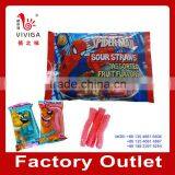 Assorted Fruit Flavor Sour Straws Halal Gummy Candy