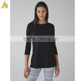 Yoga Plain Long Sleeve Sports Wear t Shirts for Ladies thumbnail-1