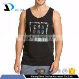 Daijun OEM New Design Black 100% Cotton Custom Logo Printed Men Singlet thumbnail-1