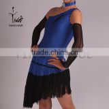 2015 New Style Lady Ballroom Latin Tassel Tiered Hem Skirt Dress