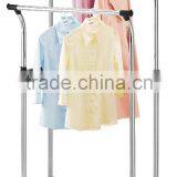 Chrome Double-flared Adjustable Height Garment Rack Cloth Rack Clothes Hanging Stand thumbnail-1