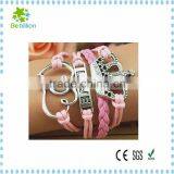 Promotional Elegant Infinity Bracelet Double Wing Bracelet ,silver&gold Plated Wax Infinity Bracelet as Gift thumbnail-3