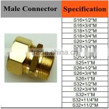 Hot Sale Male Compressing Coupling Hose And Straight Thread Connector