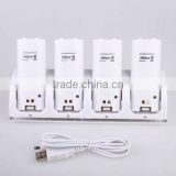 New 4 Port Charging Dock Station for Wii Remote +4x Battery Pack