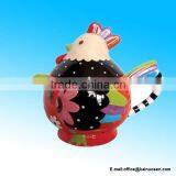 33-Ounce Cozy Rooster Ceramic Teapot, 7.25-Inch thumbnail-1