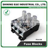 FS-013B 600V 10 Amp 3 Way Midget Type Din Rail Glass Fuse Block thumbnail-5