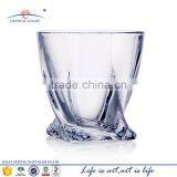 China Manufacturer Twisted Shape Double Old Fashioned Clear Whisky Rock Glass