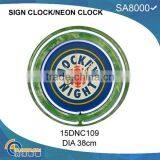 Double Neon Light Wall Clock thumbnail-3