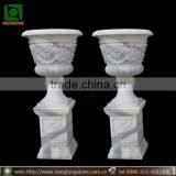 Outdoor Decoration Marble Stone Flowerpot thumbnail-1