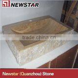 Beige Travertine Bathrrom Vanity Sink thumbnail-1