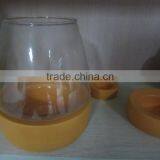 Fake Stone Candle Holder With Cylinder Glass thumbnail-5