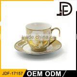 Online OEM Shopping European Types Of Gold Handmade Fine Bone China Coffee Tea Cup And Saucer Set