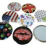 Promotional Custom Logo Round Shape Single Side Pocket Make up Mirror thumbnail-1