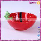 Hand-painted Red Ceramic Christmas Round Candy Bowl thumbnail-4