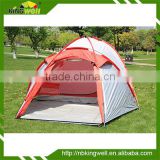 4 person double layer polyester camping family tentage with fibre glass pole