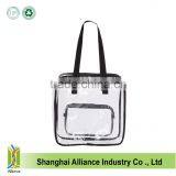 Clear Oversized Tote PVC Vinyl Plastic Large Shopper Shoulder Bag Transparent With Front Clear Zipper Pocket thumbnail-3