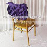 Fancy Chiavari 3D Taffeta Chair Cap/Chair Hood Purple Wafer & Cream Leaf 2 Color For Customs Choice thumbnail-3