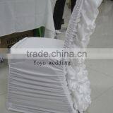 Ruffle Spandex Chair Cover With Satin Flower thumbnail-3