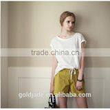 100% Cotton Blouses Designs Fat Ladies Big Size Womens Top Blank T-shirt Printing Blouses for Women thumbnail-3