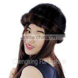 CX-C-197C Latest Winter Fashion Wholesale Real Mink Girls Fur Bucket Hat thumbnail-3
