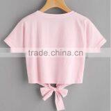 Custom Design High Quality Baby Clothes Fashion Embroidery Wholesale Pink Boutique Cotton Short Sleeve Kids Girls t Shirt thumbnail-2