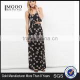 MGOO Brand Design Fashion Women Long Skirts China Chiffon Maxi With Floral Black Long Skirt 15146A916 thumbnail-1