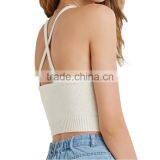 Sexy V-neck Open Back Acrylic Cropped Women Tank Tops in Bulk thumbnail-2