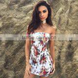 New Sexy Off Shoulder Dresses Women Summer Flowers Bodycon Party Dresses With Choker thumbnail-6