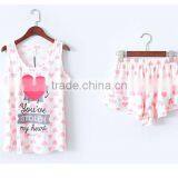 China Wholesale China factory OEM 100% cotton pajamas women summer sleepwear suit
