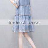 Z&M Women's 2017 Blue Lace Dress Night Wearing Dress Ladies Wear Dress thumbnail-2