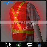 High Reflective Orange Mesh Flashing Led Safety Vest thumbnail-2