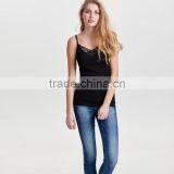 White Black Camisoles for Women Narrow Shoulder Straps Slim Lace Tank Tops thumbnail-2